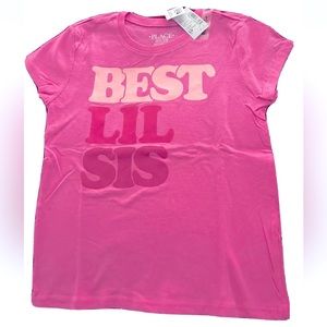 NWT The Children’s Place Best Lil Sis Girls T-Shirt Size S 5/6)